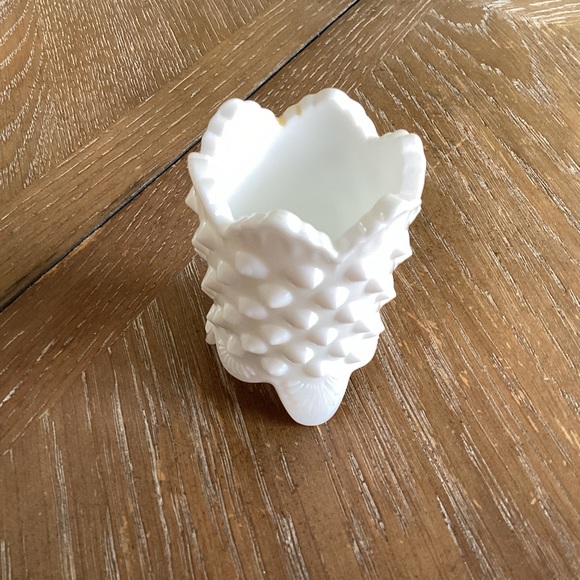 Vintage White MilkGlass Candle Holder or Tooth Pick Holder - Picture 6 of 7